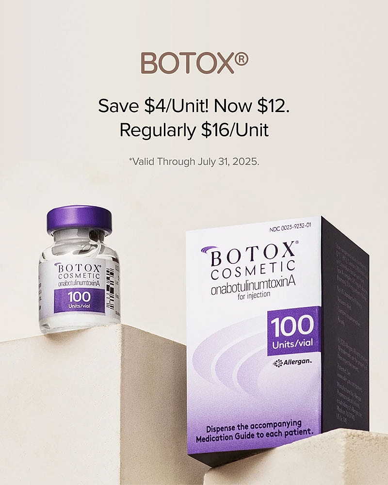 Botox savings and product information advertisement.