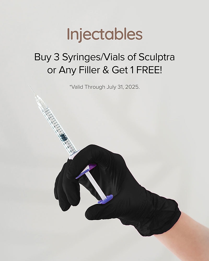 Syringe promotion for injectable fillers and Sculptra.